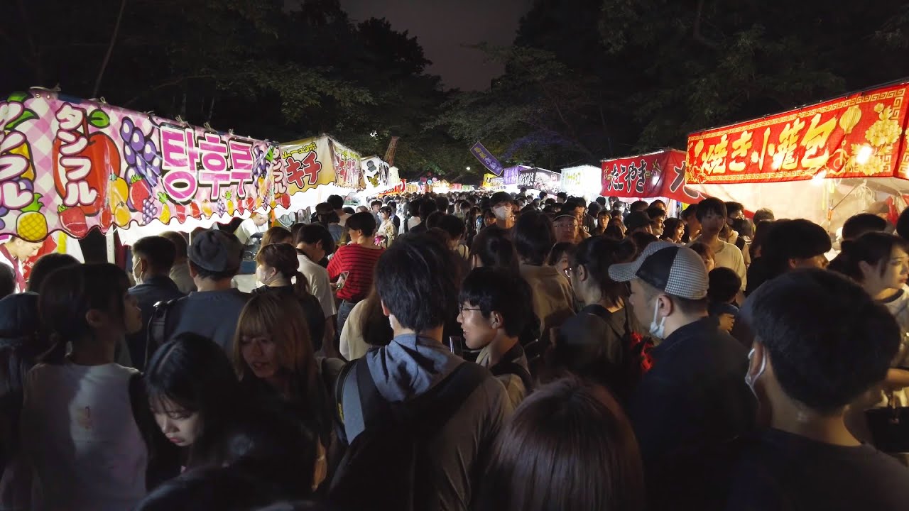 4K北海道神宮例祭 札幌まつり 2023 中島公園 夜 散策 日本 北海道 札幌 中央区Binaural ASMR Alo Japan