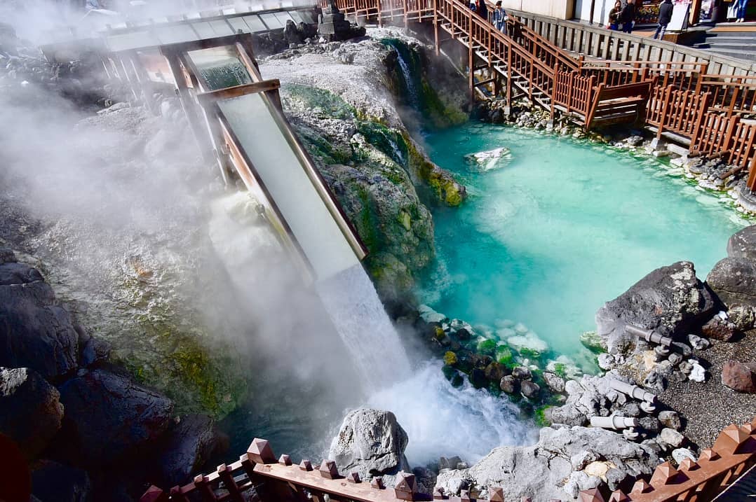 @Visit Japan: At #Yubatake (#hotspring fields) in the center of the ...