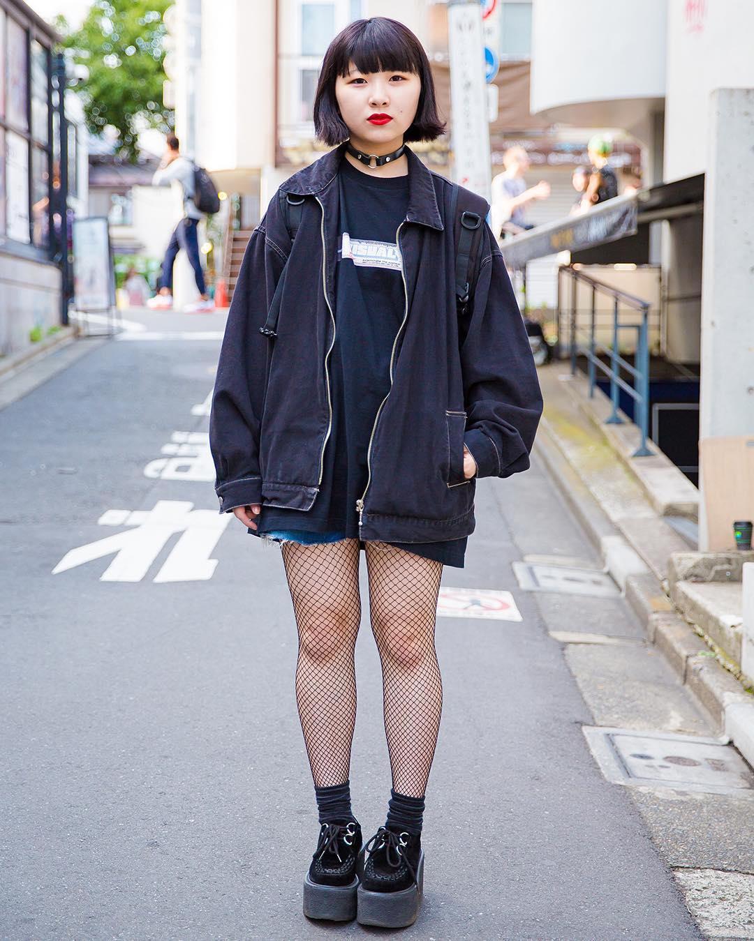 All Black Fashion w/ Nadia Harajuku Culottes, Box Bag & Marc by