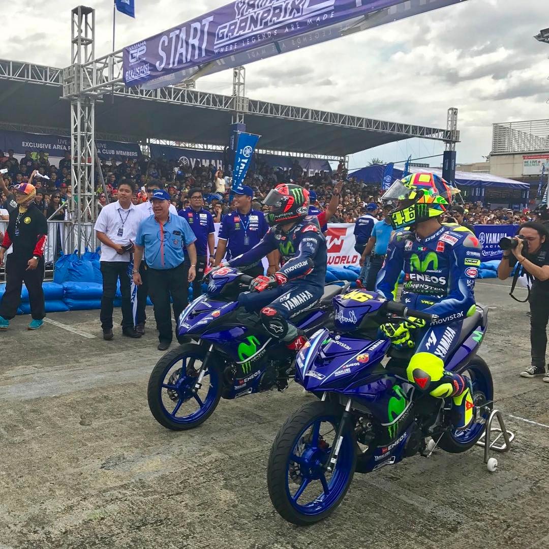 Yamaha Motogp Valeyellow46 And Maverickvinales25 Aboard Special Livery Yamaha Sniper 150 Mxi Alo Japan