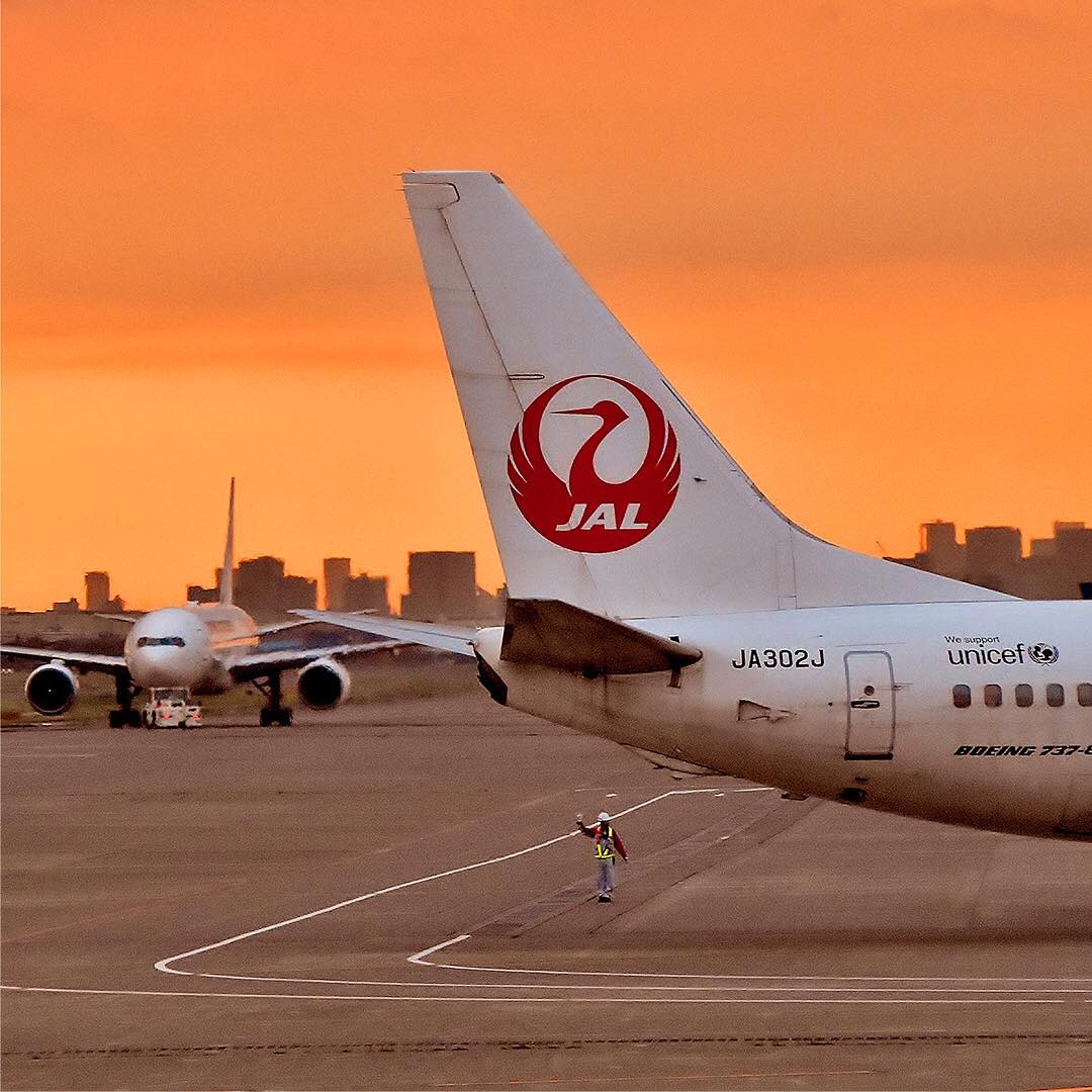 Japan Airline Feeling Autumn 飛行機 空 夕焼け 秋 鶴丸 Japan Sunset Red Sky Autumn Travel Ja Alo Japan