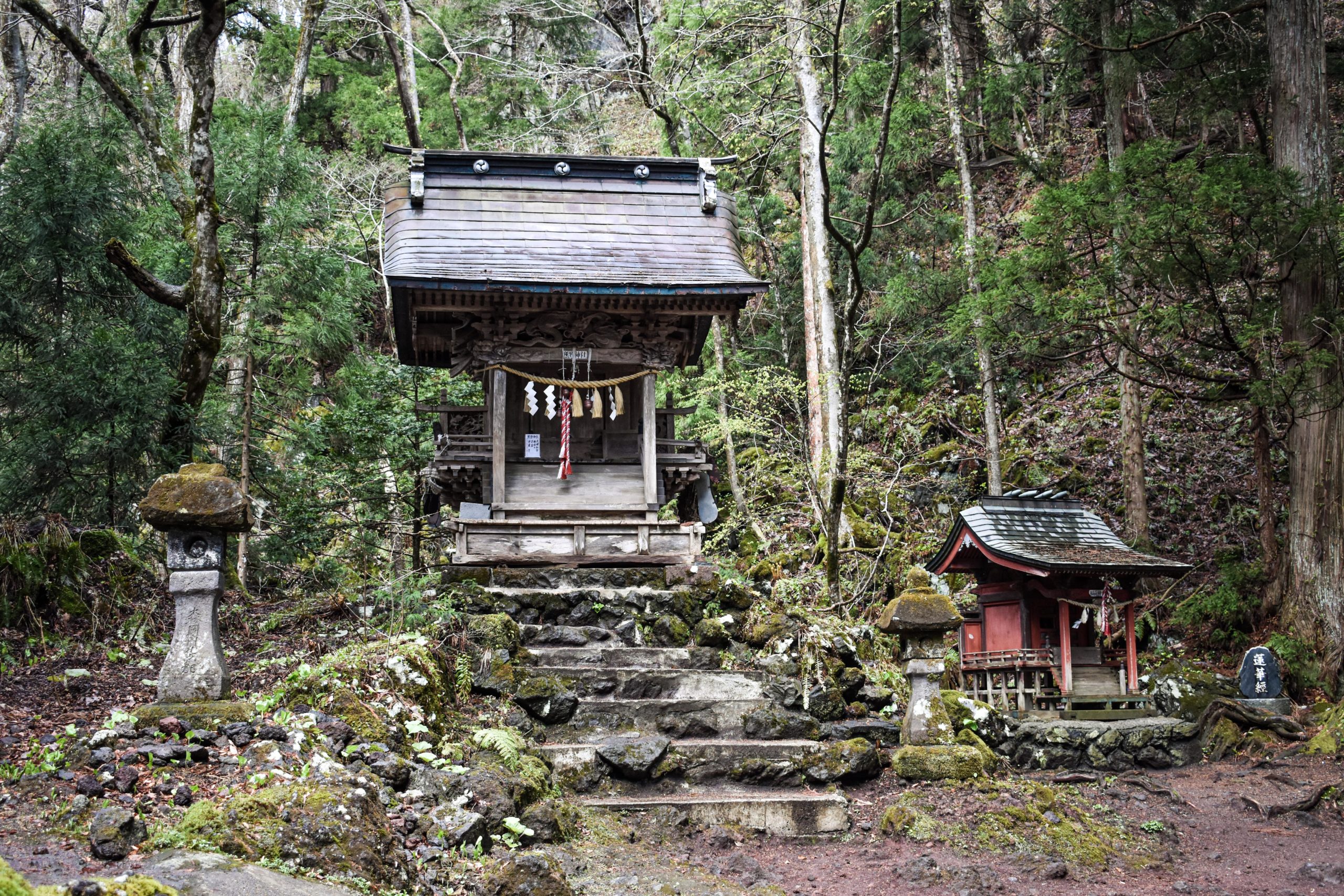 Small shrine next to Towada-shrine in Aomori. According to the Miko, it ...