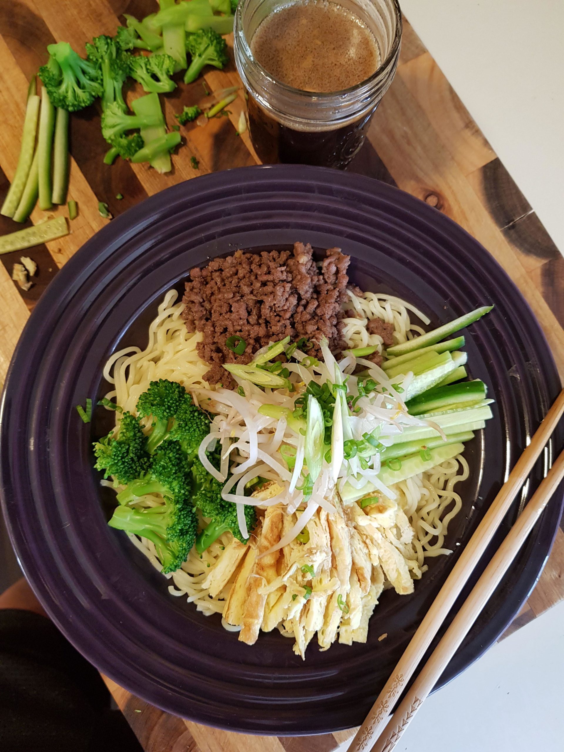 Chuka Hiyashi Cold Noodle with Soboro ground beef - Alo Japan