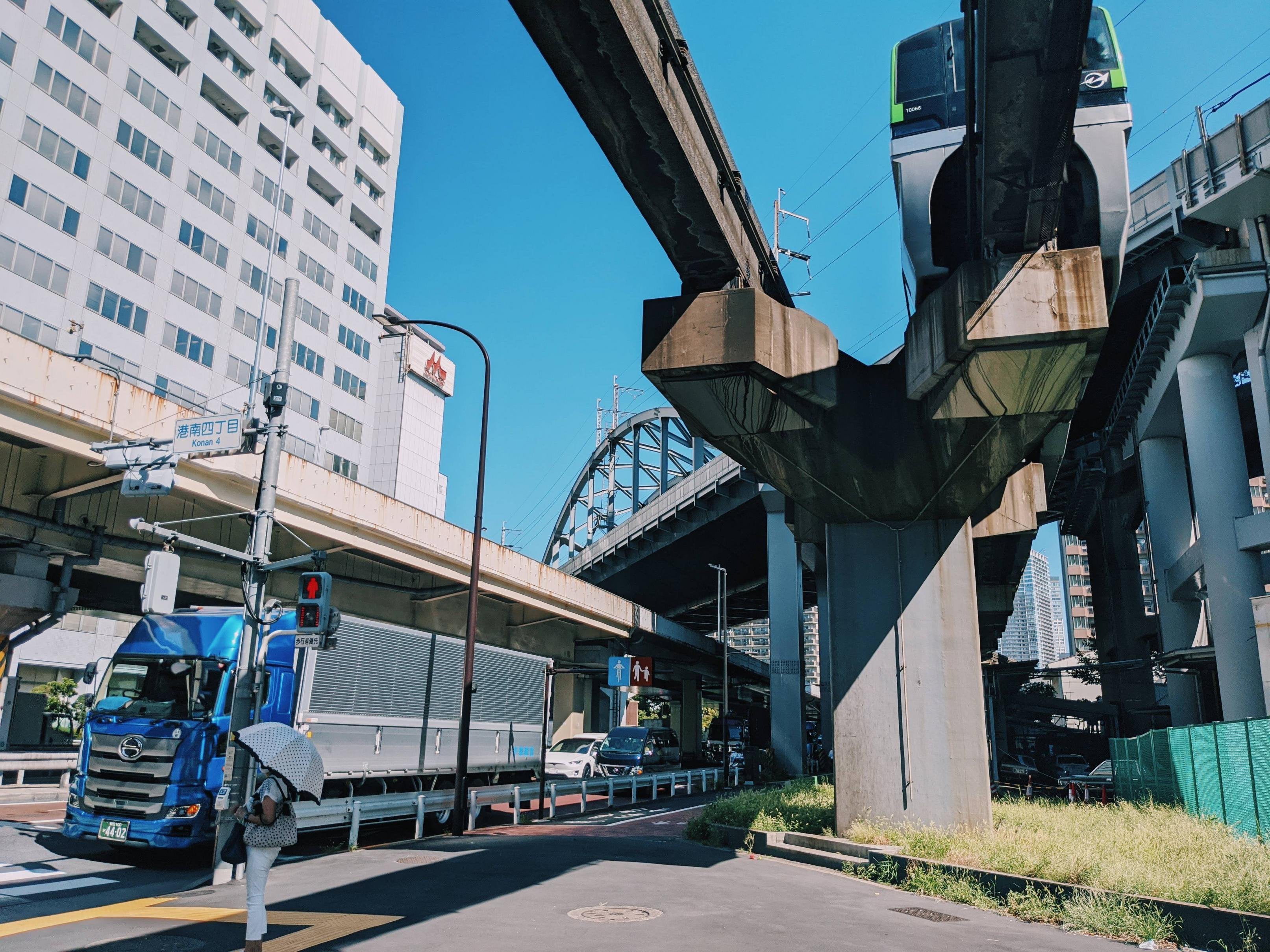 Roads and Tracks and Monorails in Minatoku, Tokyo Alo Japan