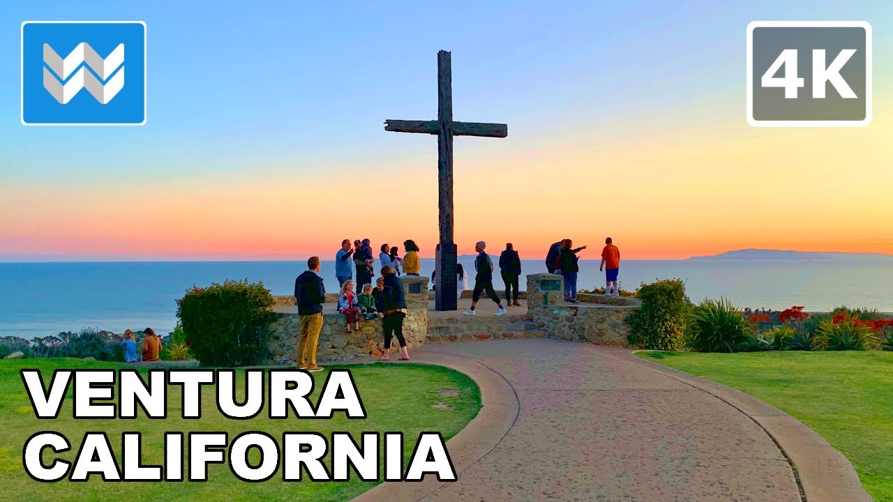 [4K] Ventura, California - Serra Cross Park - Sunset Walking Tour ...