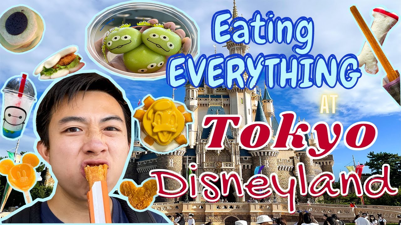 Eating EVERYTHING at TOKYO DISNEYLAND! FOOD TOUR of FOOD and DRINKS at