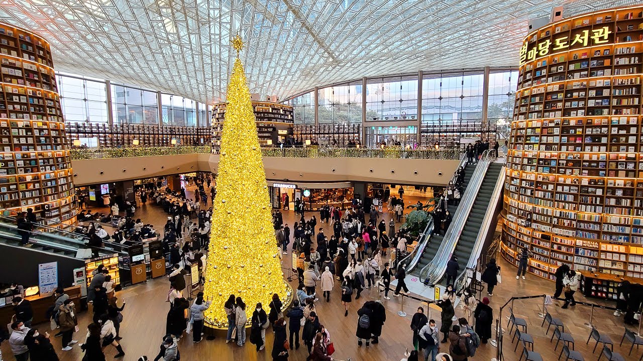 4K Exploring Starfield COEX Mall, Seoul | Indoor Shopping Tour, -10°C ...