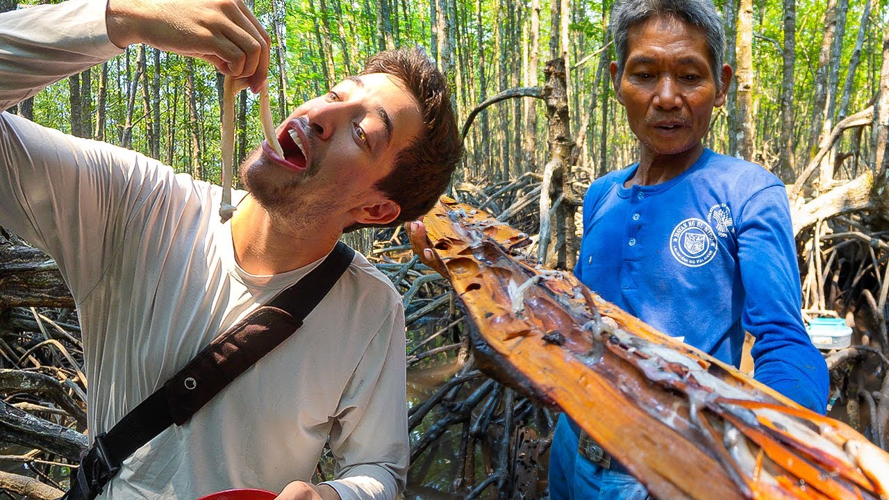 Exotic Filipino Food!! Eating GIANT TAMILOK “Wood Worms” in Palawan ...