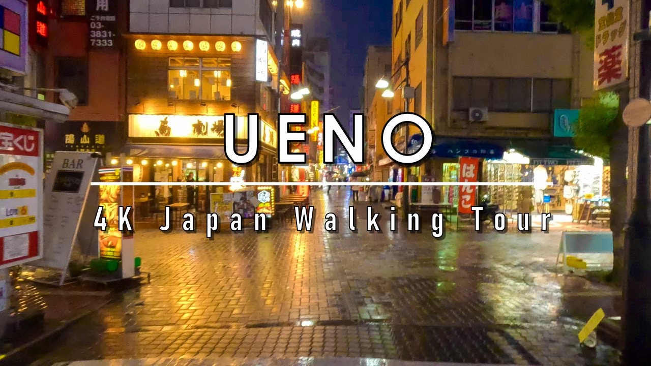 4K Japan rain walking tour in Ueno Dusk Autumn 2023 - Alo Japan